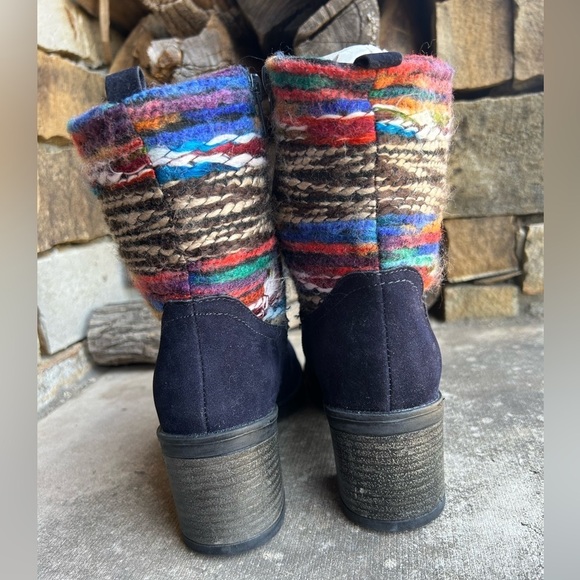 Muk Luks Brittani Navy women’s suede & knit bootie Sz-8. K - Picture 2 of 8